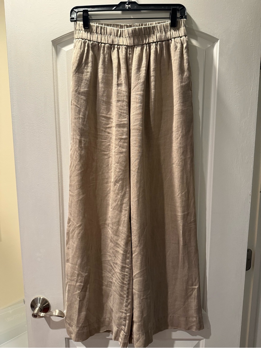 James Perse stone color linen wide leg pants